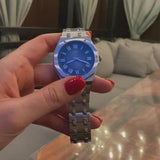 Buy Shop Guess Asset Quartz Blue Dial Silver Steel Strap Watch For Men - GW0575G4 USA Online