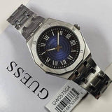 Buy Shop Guess Asset Quartz Blue Dial Silver Steel Strap Watch For Men - GW0575G4 USA Online