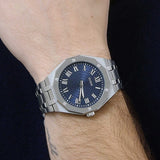 Buy Shop Guess Asset Quartz Blue Dial Silver Steel Strap Watch For Men - GW0575G4 USA Online