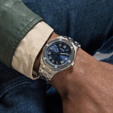 Buy Shop Guess Asset Quartz Blue Dial Silver Steel Strap Watch For Men - GW0575G4 USA Online