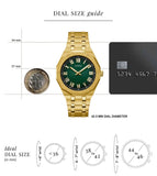 Buy Shop Guess Asset Quartz Green Dial Gold Steel Strap Watch For Men - GW0575G2 USA Online