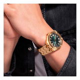 Buy Shop Guess Asset Quartz Green Dial Gold Steel Strap Watch For Men - GW0575G2 USA Online