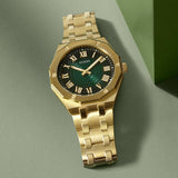 Buy Shop Guess Asset Quartz Green Dial Gold Steel Strap Watch For Men - GW0575G2 USA Online