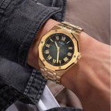 Buy Shop Guess Asset Quartz Green Dial Gold Steel Strap Watch For Men - GW0575G2 USA Online