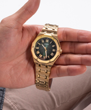 Buy Shop Guess Asset Quartz Green Dial Gold Steel Strap Watch For Men - GW0575G2 USA Online