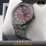 Buy Shop Guess Asset Quartz Red Dial Black Steel Strap Watch For Men - GW0575G5 USA Online