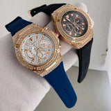 Buy Shop Guess Asteria Multifunction Blue Dial Blue Rubber Strap Watch For Women - GW0620L3 USA Online