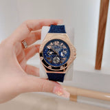 Buy Shop Guess Asteria Multifunction Blue Dial Blue Rubber Strap Watch For Women - GW0620L3 USA Online