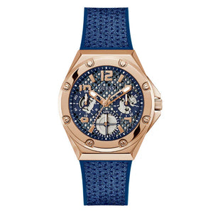 Buy Shop Guess Asteria Multifunction Blue Dial Blue Rubber Strap Watch For Women - GW0620L3 USA Online