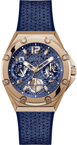 Buy Shop Guess Asteria Multifunction Blue Dial Blue Rubber Strap Watch For Women - GW0620L3 USA Online