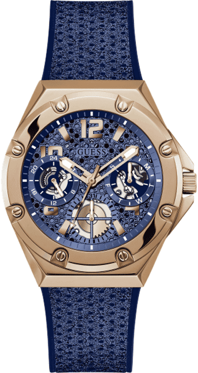 Buy Shop Guess Asteria Multifunction Blue Dial Blue Rubber Strap Watch For Women - GW0620L3 USA Online