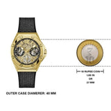 Buy Shop Guess Asteria Multifunction Gold Dial Black Rubber Strap Watch For Women - GW0620L2 USA Online