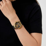 Buy Shop Guess Asteria Multifunction Gold Dial Black Rubber Strap Watch For Women - GW0620L2 USA Online