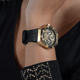 Buy Shop Guess Asteria Multifunction Gold Dial Black Rubber Strap Watch For Women - GW0620L2 USA Online