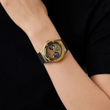 Buy Shop Guess Asteria Multifunction Gold Dial Black Rubber Strap Watch For Women - GW0620L2 USA Online