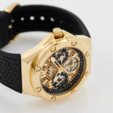 Buy Shop Guess Asteria Multifunction Gold Dial Black Rubber Strap Watch For Women - GW0620L2 USA Online