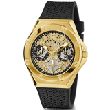Buy Shop Guess Asteria Multifunction Gold Dial Black Rubber Strap Watch For Women - GW0620L2 USA Online