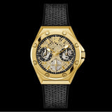 Buy Shop Guess Asteria Multifunction Gold Dial Black Rubber Strap Watch For Women - GW0620L2 USA Online