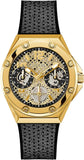 Buy Shop Guess Asteria Multifunction Gold Dial Black Rubber Strap Watch For Women - GW0620L2 USA Online