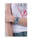 Buy Shop Guess Athena Active Life Clear White Dial Blue Rubber Strap Watch for Women - GW0409L1 USA Online