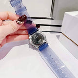 Buy Shop Guess Athena Active Life Clear White Dial Blue Rubber Strap Watch for Women - GW0409L1 USA Online