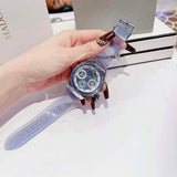 Buy Shop Guess Athena Active Life Clear White Dial Blue Rubber Strap Watch for Women - GW0409L1 USA Online