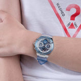 Buy Shop Guess Athena Active Life Clear White Dial Blue Rubber Strap Watch for Women - GW0409L1 USA Online