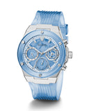 Buy Shop Guess Athena Active Life Clear White Dial Blue Rubber Strap Watch for Women - GW0409L1 USA Online