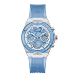Buy Shop Guess Athena Active Life Clear White Dial Blue Rubber Strap Watch for Women - GW0409L1 USA Online