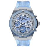 Buy Shop Guess Athena Active Life Clear White Dial Blue Rubber Strap Watch for Women - GW0409L1 USA Online
