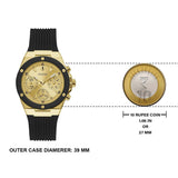 Buy Shop Guess Athena Gold Dial Black Rubber Strap Watch For Women - GW0030L2 USA Online