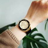 Buy Shop Guess Athena Gold Dial Black Rubber Strap Watch For Women - GW0030L2 USA Online