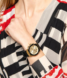 Buy Shop Guess Athena Gold Dial Black Rubber Strap Watch For Women - GW0030L2 USA Online