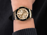 Buy Shop Guess Athena Gold Dial Black Rubber Strap Watch For Women - GW0030L2 USA Online