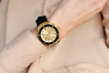 Buy Shop Guess Athena Gold Dial Black Rubber Strap Watch For Women - GW0030L2 USA Online