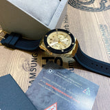 Buy Shop Guess Athena Gold Dial Black Rubber Strap Watch For Women - GW0030L2 USA Online