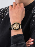 Buy Shop Guess Athena Gold Dial Black Rubber Strap Watch For Women - GW0030L2 USA Online