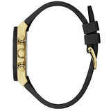 Buy Shop Guess Athena Gold Dial Black Rubber Strap Watch For Women - GW0030L2 USA Online