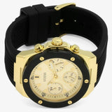 Buy Shop Guess Athena Gold Dial Black Rubber Strap Watch For Women - GW0030L2 USA Online
