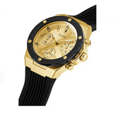 Buy Shop Guess Athena Gold Dial Black Rubber Strap Watch For Women - GW0030L2 USA Online