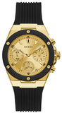 Buy Shop Guess Athena Gold Dial Black Rubber Strap Watch For Women - GW0030L2 USA Online