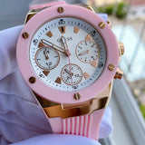 Buy Shop Guess Athena White Dial Pink Rubber Strap Watch For Women - GW0030L4 USA Online