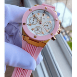 Buy Shop Guess Athena White Dial Pink Rubber Strap Watch For Women - GW0030L4 USA Online