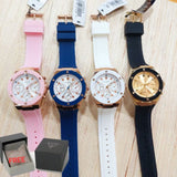 Buy Shop Guess Athena White Dial Pink Rubber Strap Watch For Women - GW0030L4 USA Online
