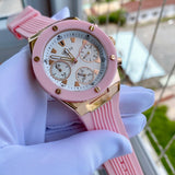 Buy Shop Guess Athena White Dial Pink Rubber Strap Watch For Women - GW0030L4 USA Online