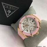 Buy Shop Guess Athena White Dial Pink Rubber Strap Watch For Women - GW0030L4 USA Online