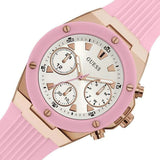 Buy Shop Guess Athena White Dial Pink Rubber Strap Watch For Women - GW0030L4 USA Online