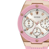 Buy Shop Guess Athena White Dial Pink Rubber Strap Watch For Women - GW0030L4 USA Online