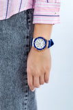 Buy Shop Guess Athena White Dial White Dial Blue Rubber Strap Watch For Women - GW0030L5 USA Online