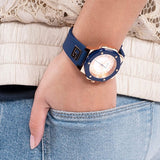 Buy Shop Guess Athena White Dial White Dial Blue Rubber Strap Watch For Women - GW0030L5 USA Online